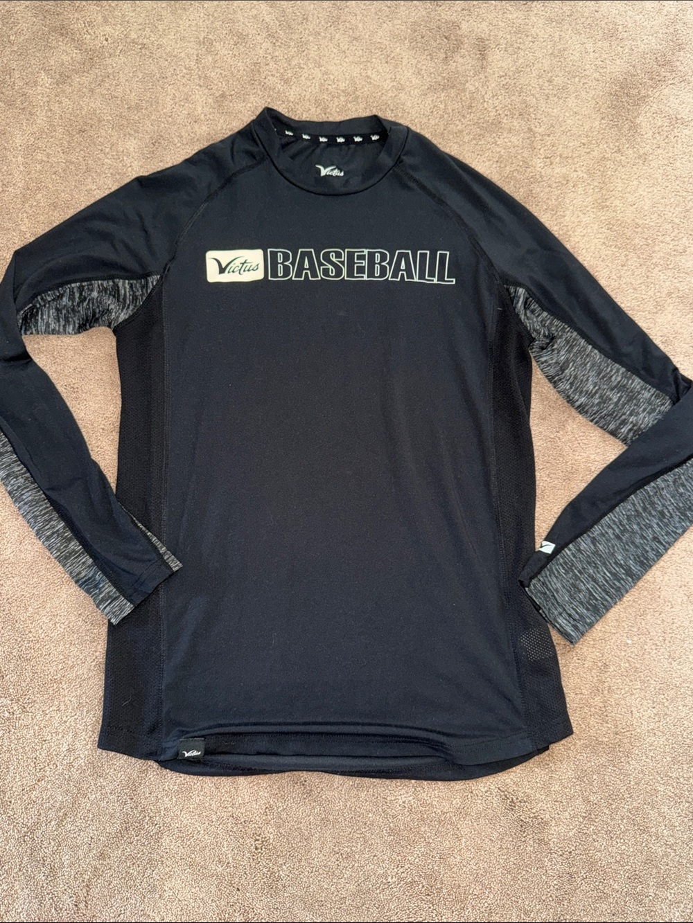 Victus Men’s Black Long-Sleeve Baseball Performance Shirt